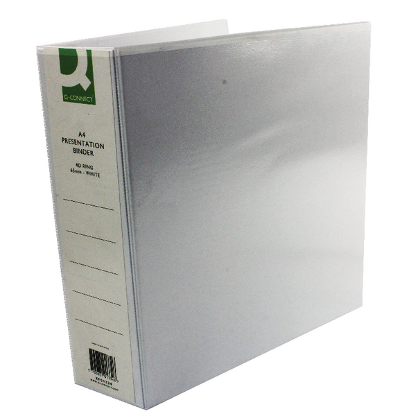 Q-Connect Presentation Binder 4 D-Ring 65mm White [Pack of 6]