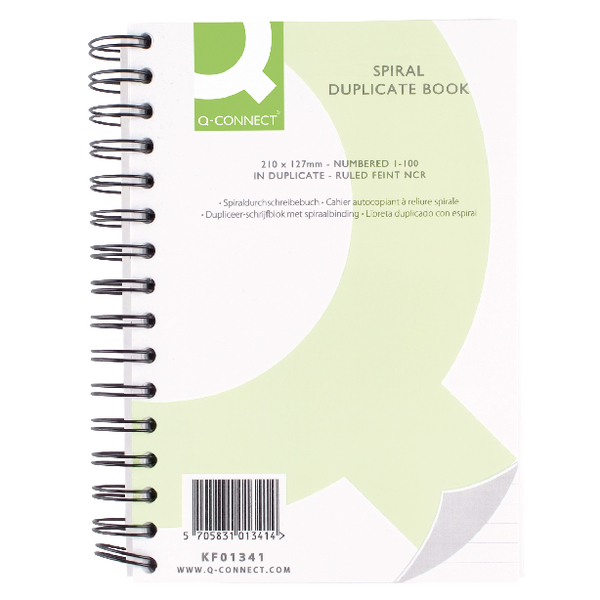 Q-Connect Wiro Bound Duplicate Book 8x5 Inches