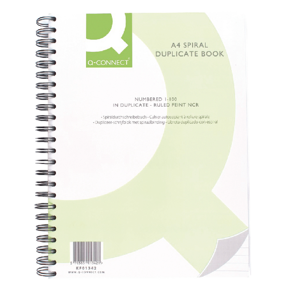 Q-Connect Wiro Bound Duplicate Book 12x9 Inches