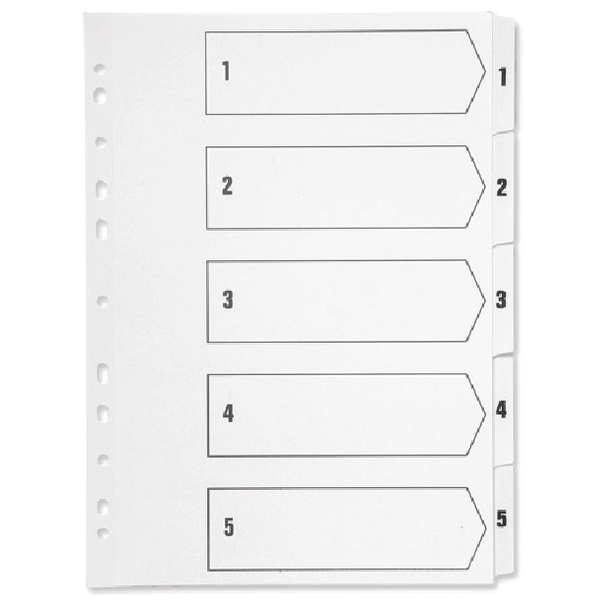 Q-Connect 1-5 Polypropylene Indexes in White