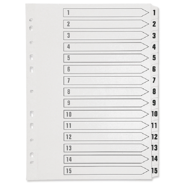 Q-Connect 1-15 Polypropylene Indexes in White