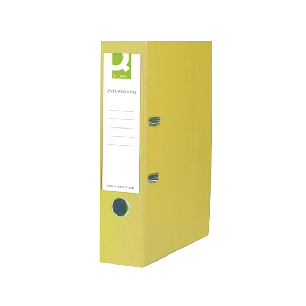 QConnect Lever Arch File Foolscap Polypropylene Yellow [Pack of 10