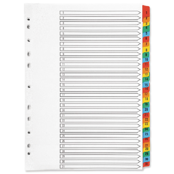 Q-Connect 1-31 Board Reinforced Multicolour Indexes