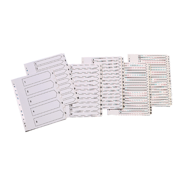 Q-Connect 1-5 Board Reinforced White Indexes