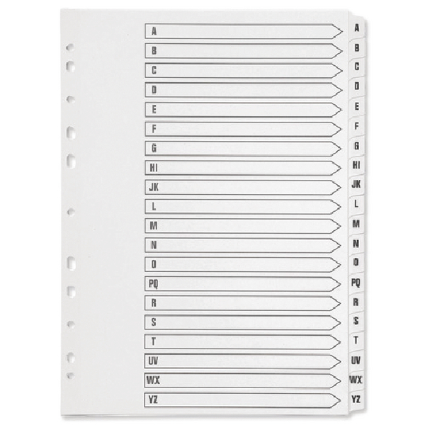 Q-Connect A-Z 20 Part Board Reinforced Multicolour Indexes