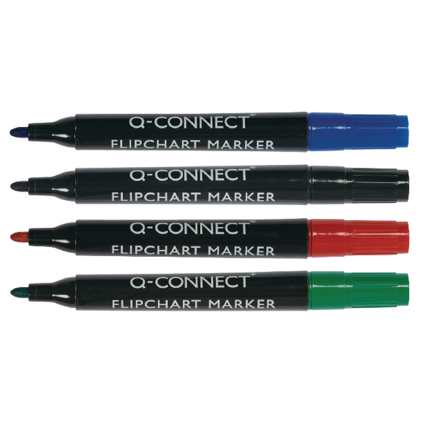 Q-Connect Flipchart Marker Assorted [Pack of 4]
