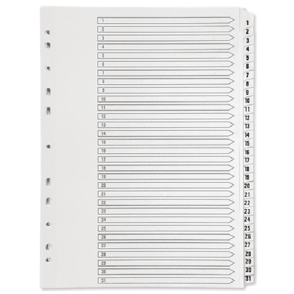 Q-Connect A4 1-31 White Board Indexes