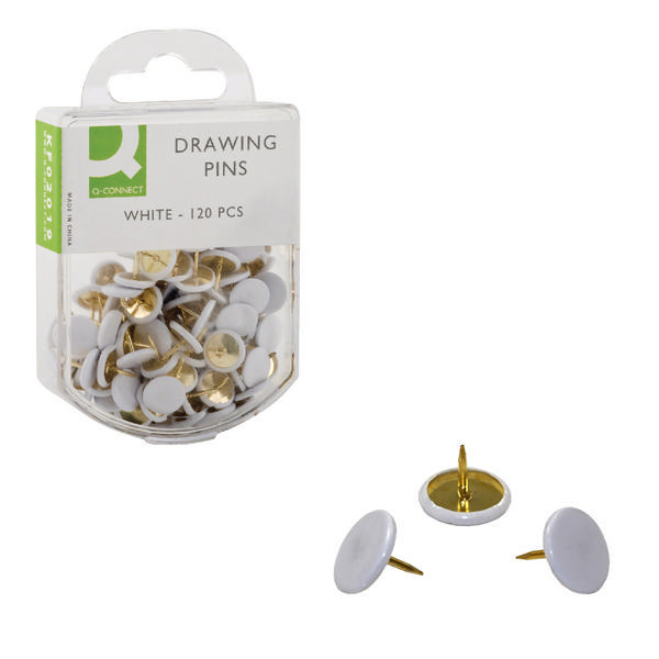 Q-Connect Drawing Pins White [Pack of 10x120]