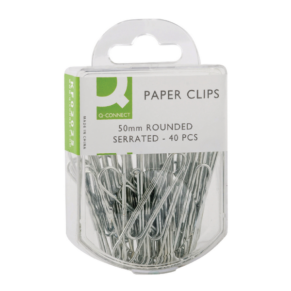Q-Connect Paperclips 50mm Serrated [Pack of 10x40]