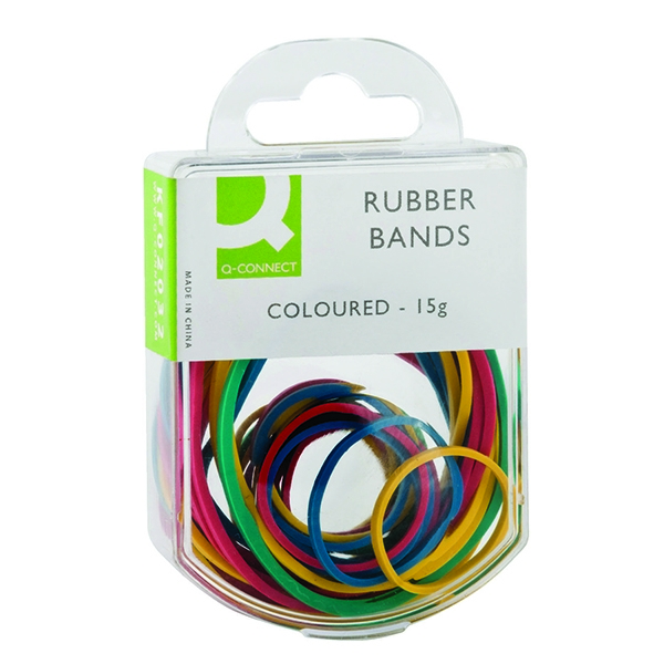 Q-Connect Rubber Bands Coloured 15g [Pack of 10]