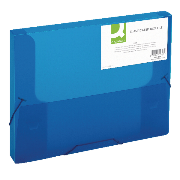 Q-Connect Elasticated Box File Blue