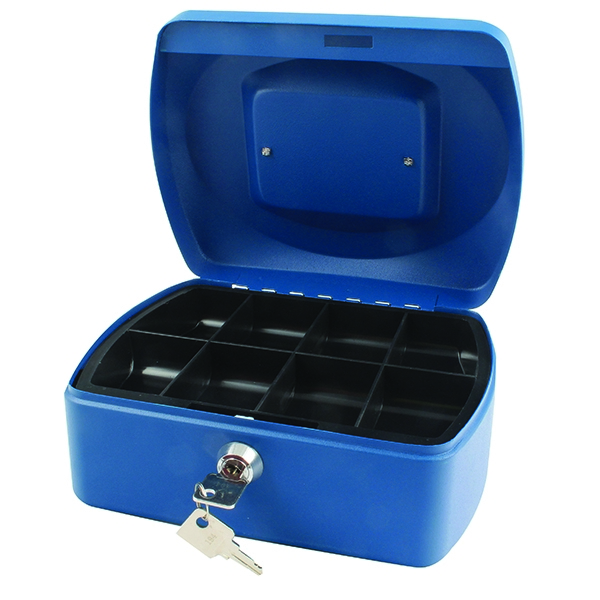 Q-Connect 8 Inch Cash Box Blue