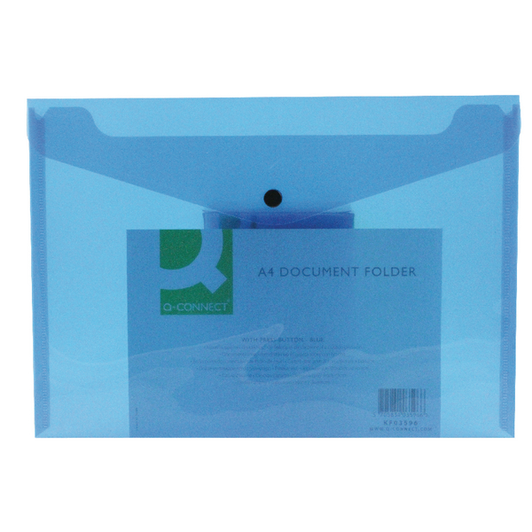 Q-Connect Document Folder Polypropylene A4 Blue [Pack of 12]