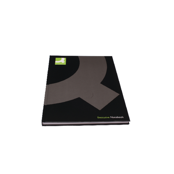 Q-Connect Casebound Book A4 Black [Pack of 3] alternative image 1