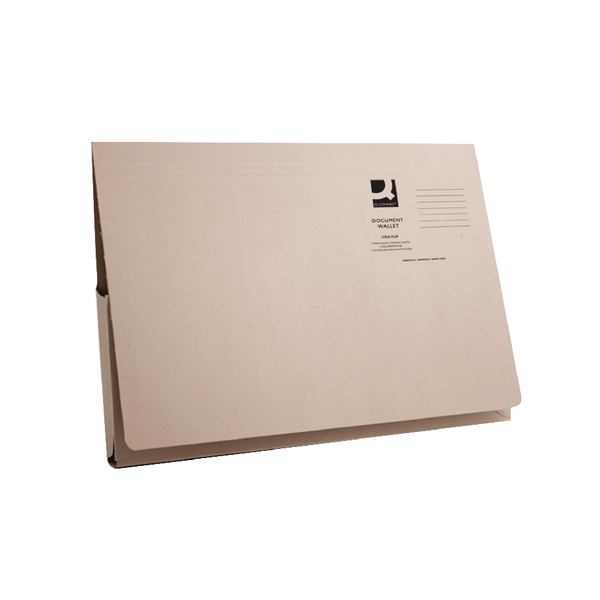 Q-Connect Longflap Document Wallets 300g Buff [Pack of 50]