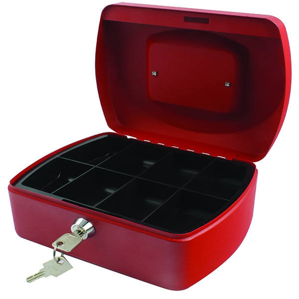 Q-Connect Cash Box 8 Inch Red