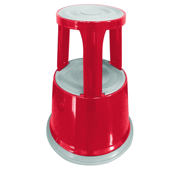 Q-Connect Metal Step Stool Red