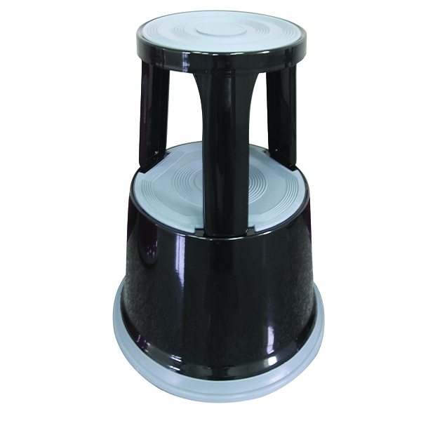 Q-Connect Metal Step Stool Black