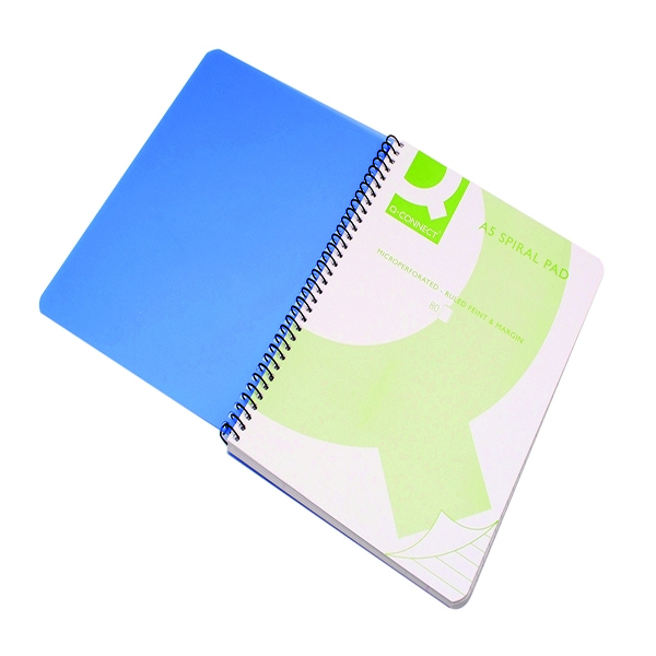 Q-Connect Polypropylene Spiral A5 Book Blue [Pack of 5]
