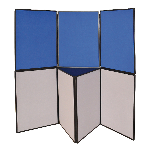 Q-Connect Display Board 3 Panel Blue and Grey