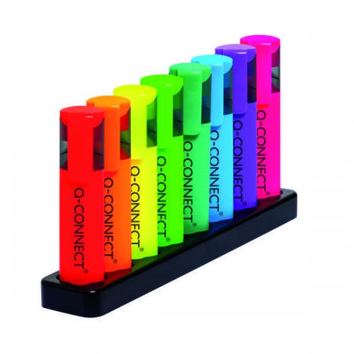Q-Connect Deskset with Neon Highlighters [Pack of 1+8 Highlighters]