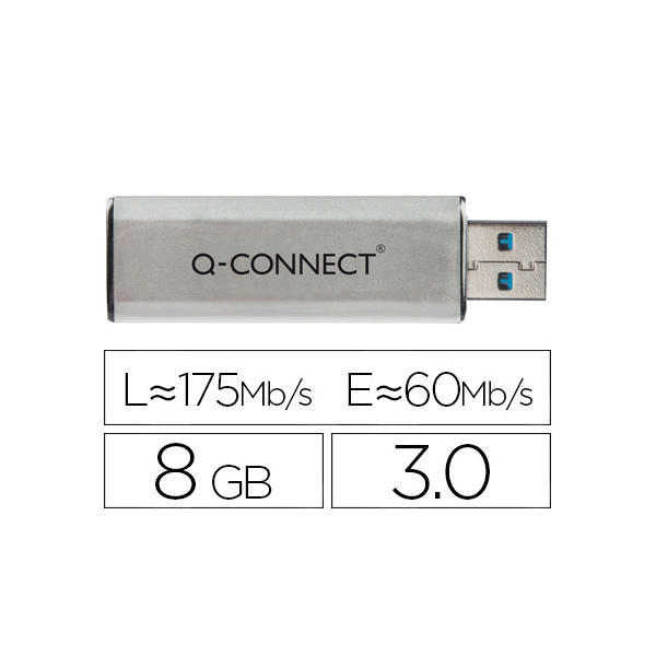 Q-Connect Slider USB 3.0 Flash Drive 8Gb