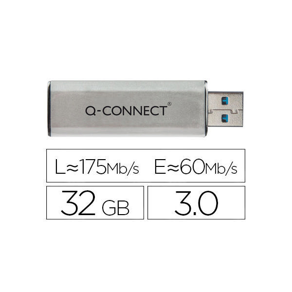 Q-Connect Slider USB 3.0 Flash Drive 32Gb