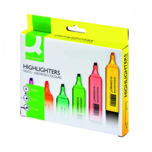 Q-Connect Pastel Highlighters [Pack of 6]