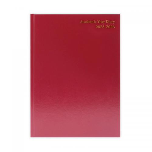 Condiary A4 Academic Diary Day per Page 2025-2026 Burgundy