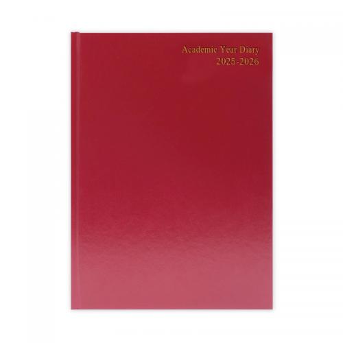 Condiary A5 Academic Diary Day per Page 2025-2026 Burgundy