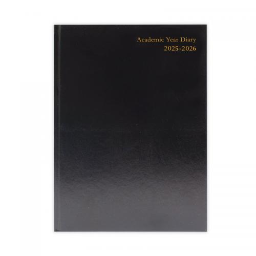Condiary A5 Academic Diary Day per Page 2025-2026 Black