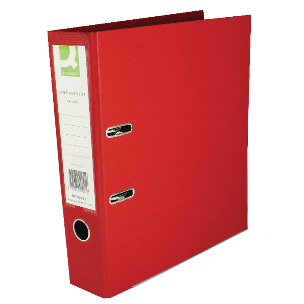 Q-Connect Lever Arch File A4 Polypropylene Red [Pack of 10]