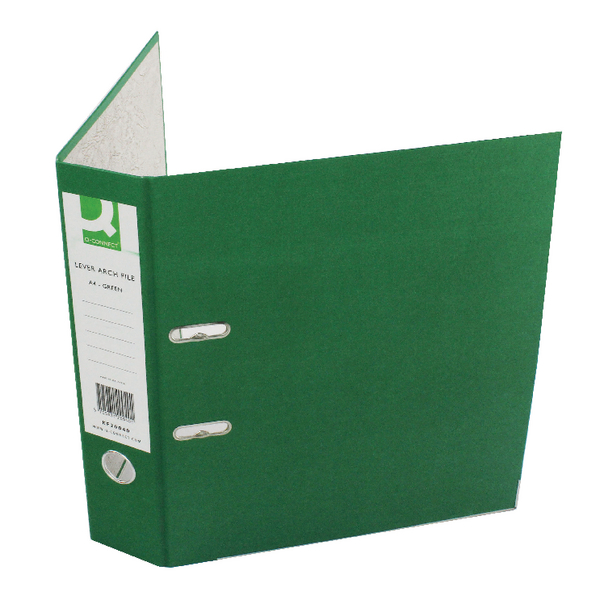 Q-Connect Lever Arch File A4 Green [Pack of 10]