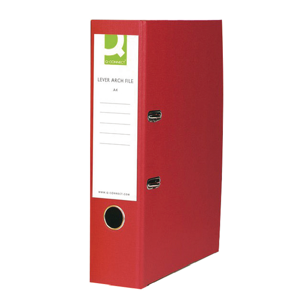 Q-Connect Lever Arch File A4 Red [Pack of 10]