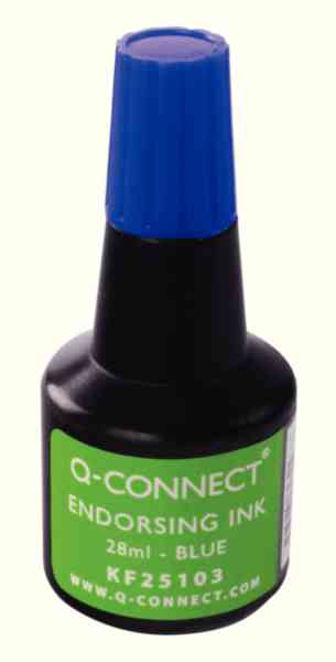 Q-Connect Endorsing Ink 28ml Blue [Pack of 10]