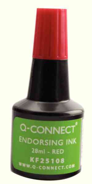 Q-Connect Endorsing Ink 28ml Red [Pack of 10]