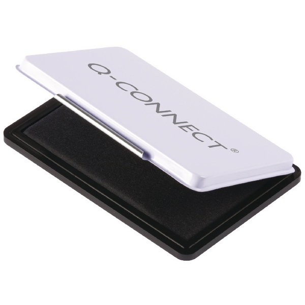 Q-Connect Medium Stamp Pad Metal Case Black