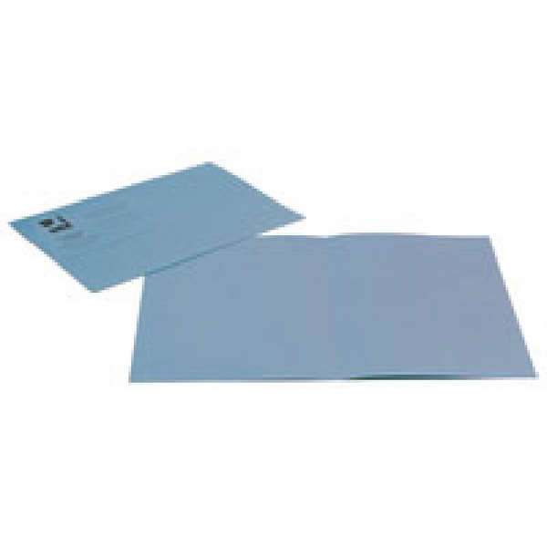 Q-Connect Square Cut Folder Lightweight Foolscap Blue [Pack of 100]