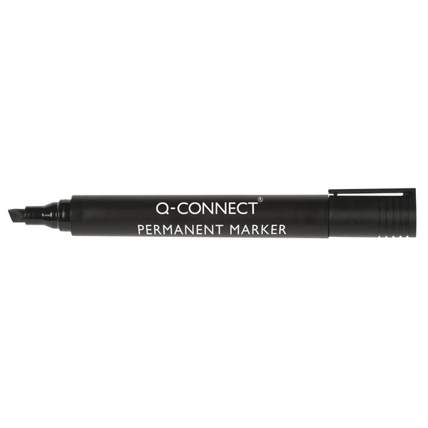Q-Connect Permanent Marker Chisel Black [Pack of 10]