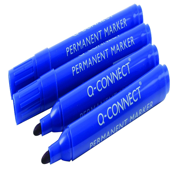 QConnect Permanent Marker Bullet Blue [Pack of 10] KF26046
