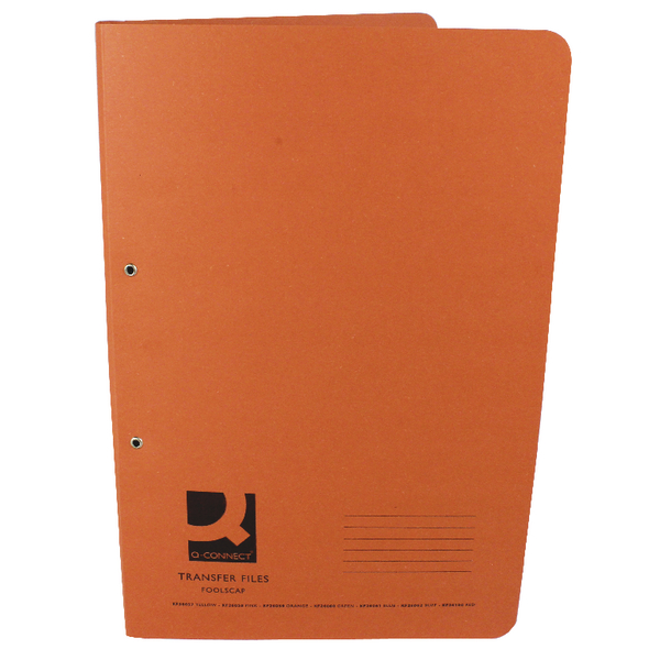 Q-Connect Transfer File Foolscap Orange [Pack of 25]