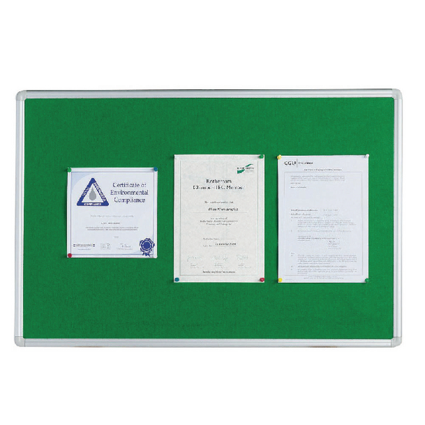 Q-Connect Notice Board 1800x1200mm Aluminium Green