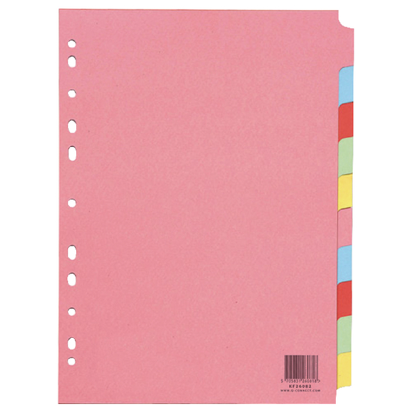 Q-Connect A4 10-Part Subject Divider [Pack of 25]