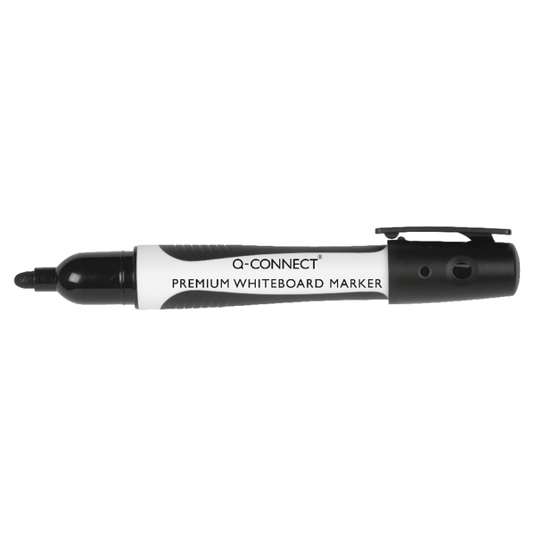 Q-Connect Premium Whiteboard Marker Bullet Tip Black [Pack of 10]