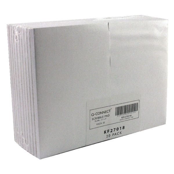 Q-Connect Scribble Pad 152x102mm 80 Leaf Plain [Pack of 20]