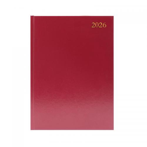 Condiary A4 Diary Two Pages per Day 2027 Burgundy