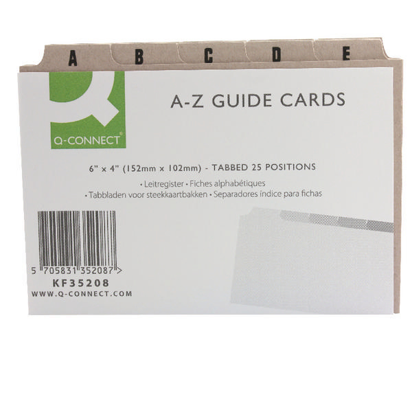Q-Connect Guide Card 6x4 Inch A-Z Buff