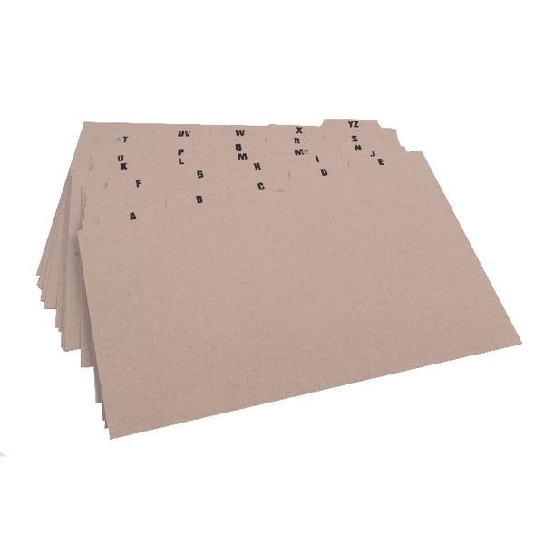 Q-Connect Guide Card 8x5 Inches A-Z Buff