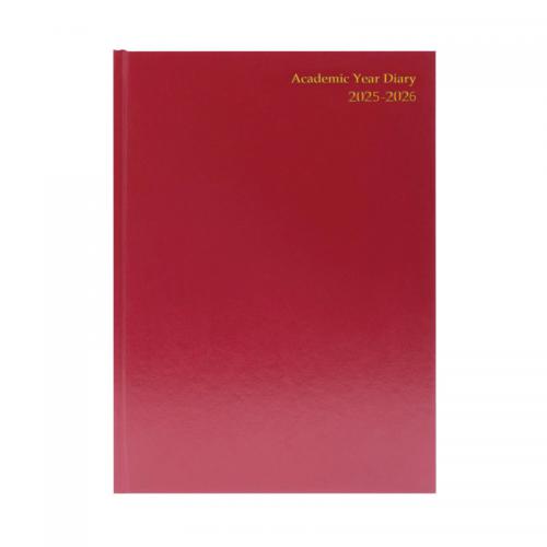 Condiary A4 Academic Diary Week to View 2025-2026 Burgundy