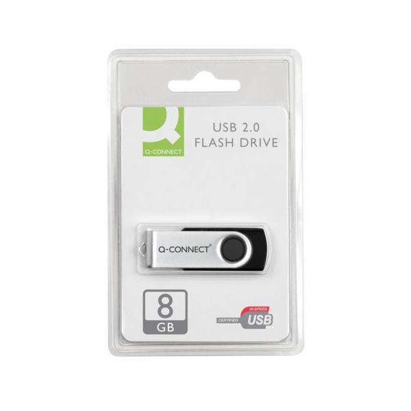Q-Connect 8Gb USB Flash Drive White